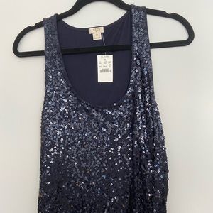 Navy Sequin JCrew Tank